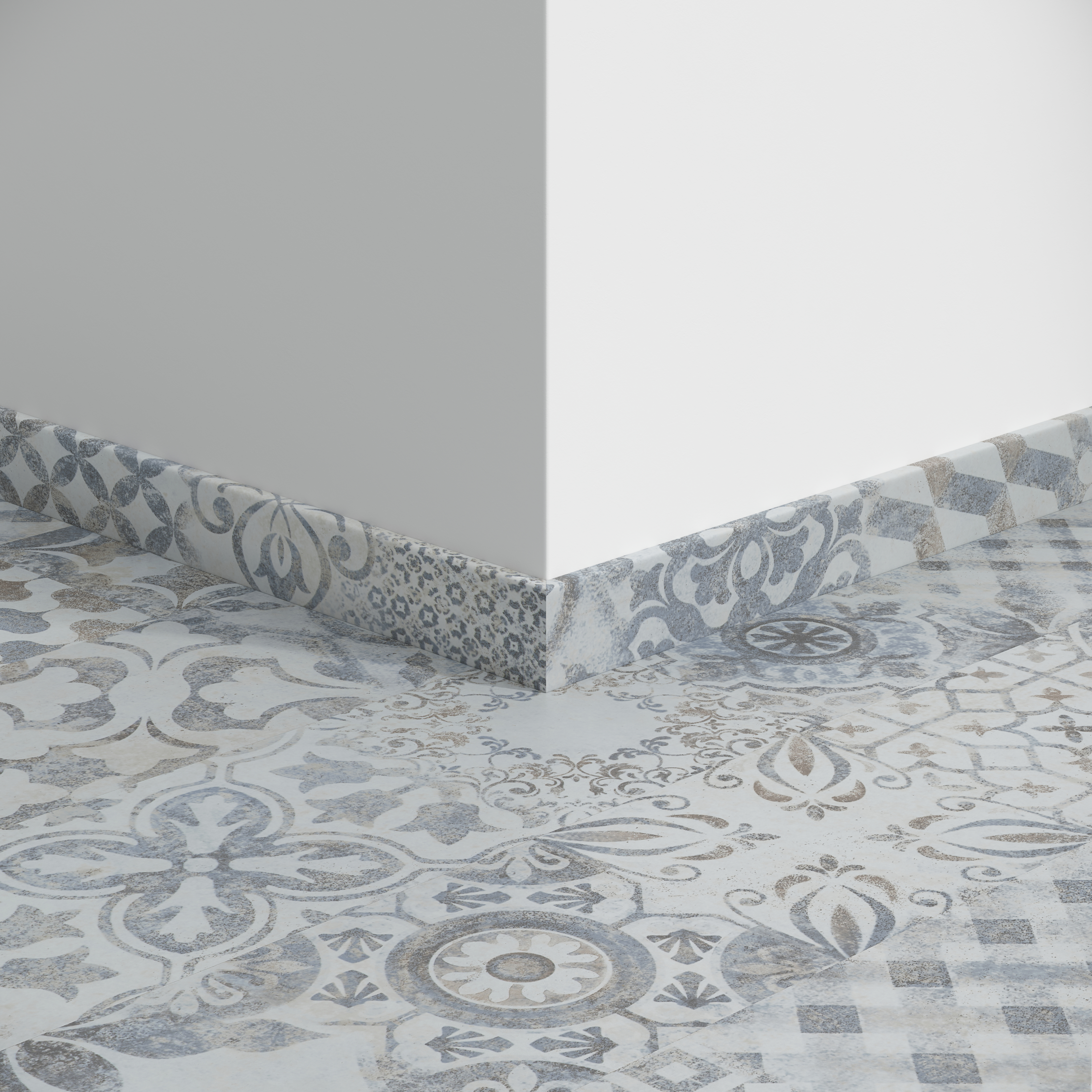 Plinthe 60 Retro Chic Blue Grey 2,4M Parquet stratifié 2400x12x60mm - 9,6M2/P