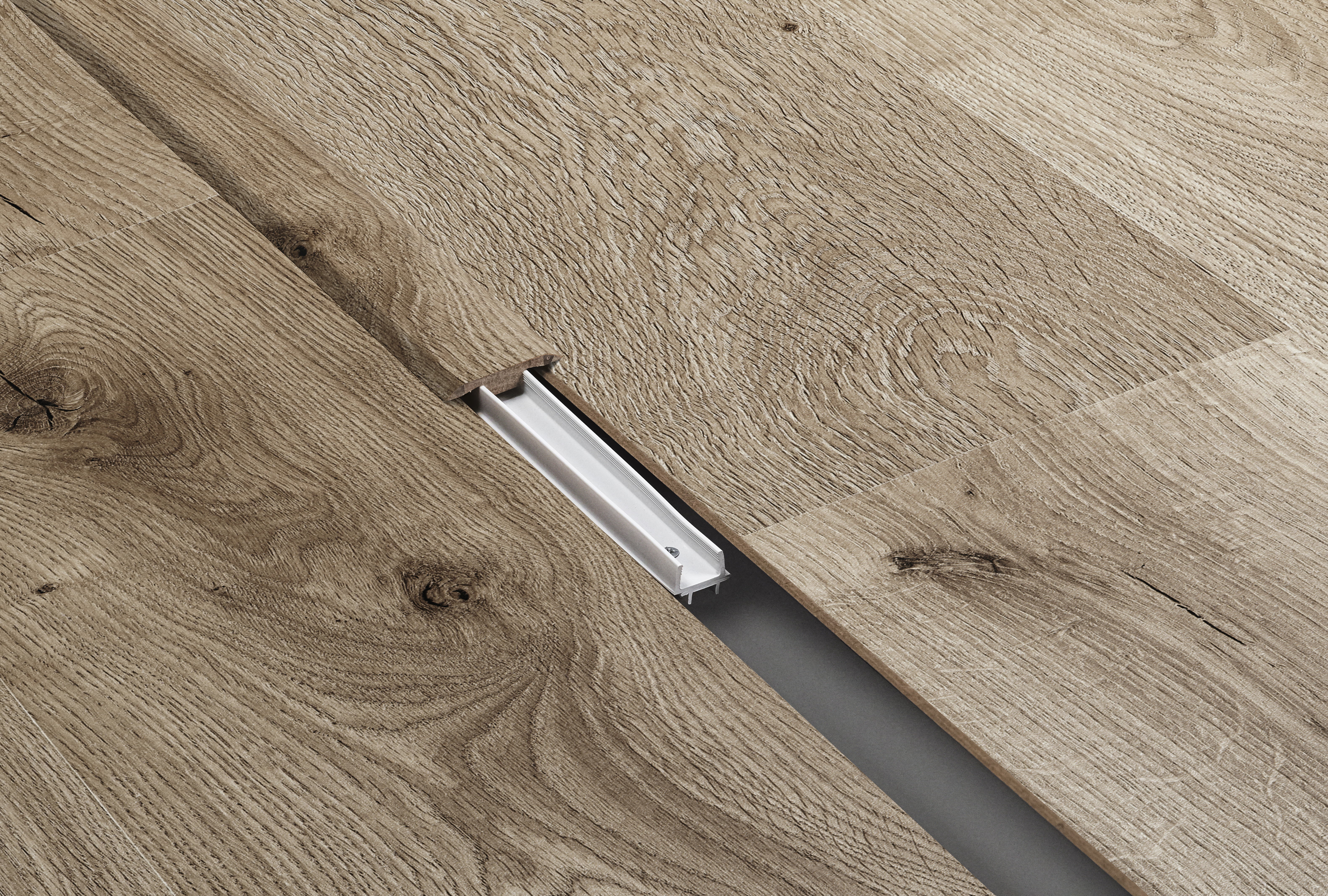 Barre jonction Crush Brown Nat 2,4M Pour parquet stratifié 2400x40x8mm